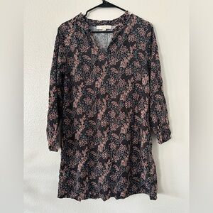 LOFT Floral Blue Dress